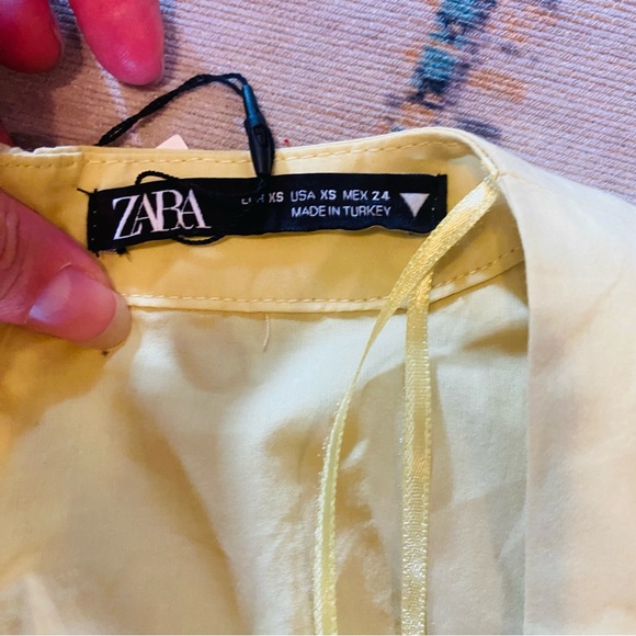 ZARA Drawstring Pistachio V Neck Long Sleeve Jumpsuit- NWT Size XS - Picture 11 of 13